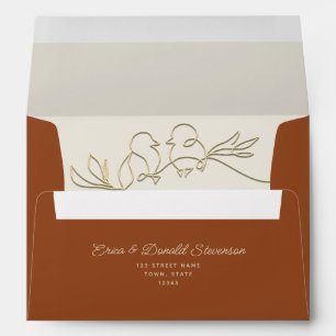 Orange Boho Wedding Envelope