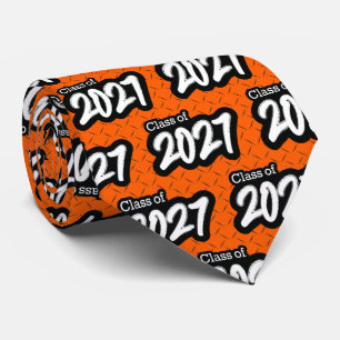 Orange Bold Brush Class of 2027 Neck Tie