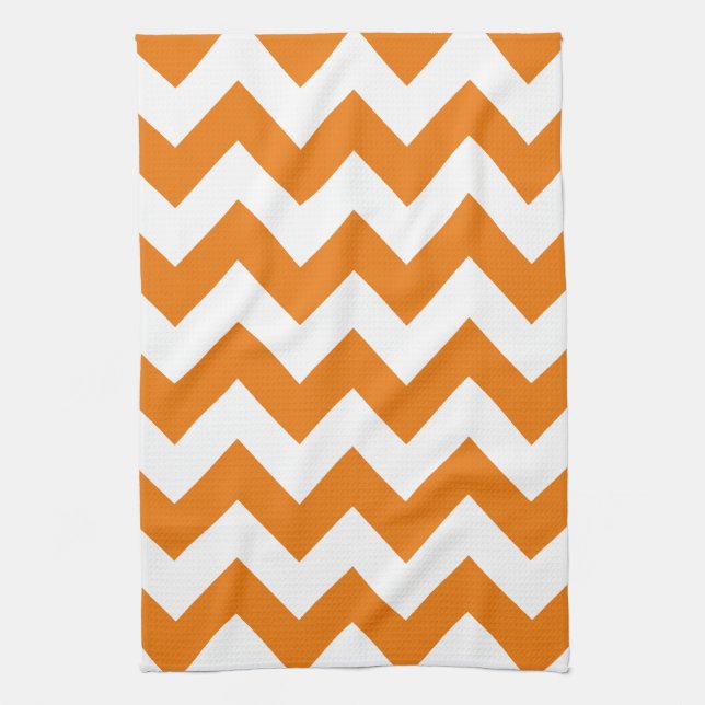 Orange Bold Chevron Kitchen Towel (Vertical)