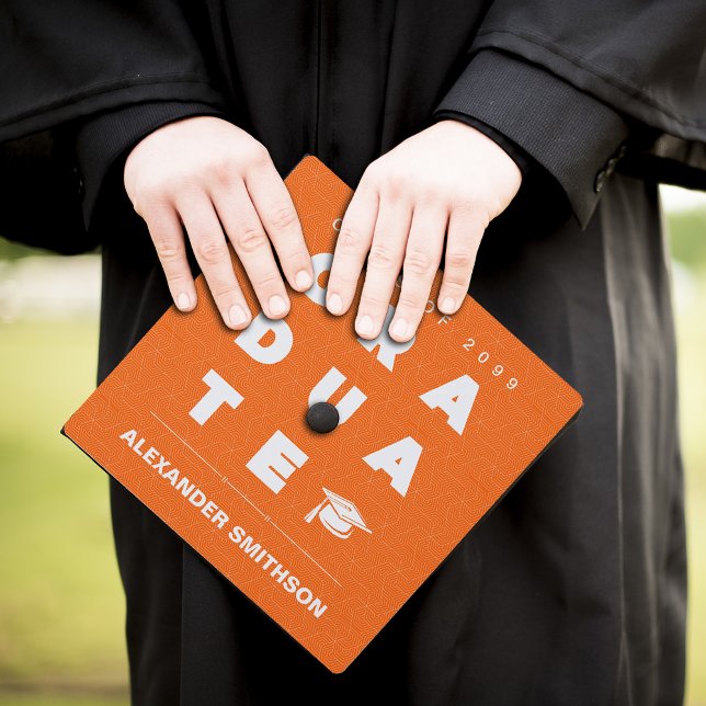 Orange Bold GRADUATE Letters and Cap (Creator Uploaded)