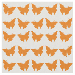 Orange Bold Mod Butterflies Fabric