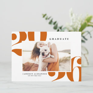 Orange Bold Typography 2026 Photo Graduation Announcement