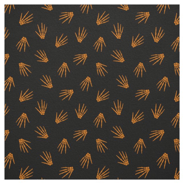Orange Bones Happy Halloween Modern Fabric (Swatch)
