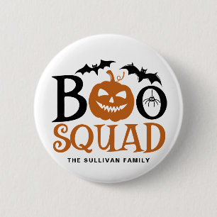 Orange Boo Squad Spooky Lettering Halloween 2 Inch Round Button