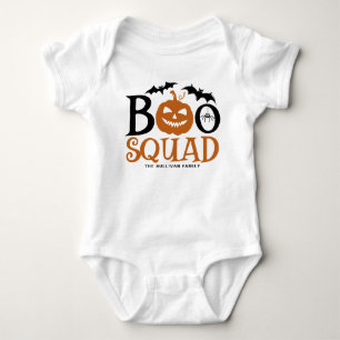 Orange Boo Squad Spooky Lettering Halloween Baby Bodysuit