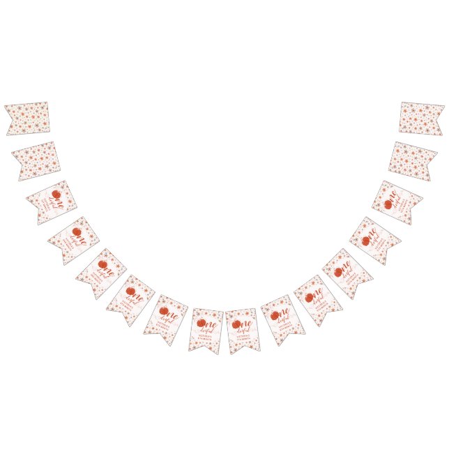 ORANGE BOW & ARCH FALL PUMPKIN FLOWERS BIRTHDAY BUNTING FLAGS (All)