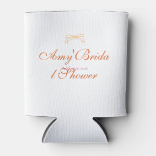 Orange bow bridal shower bold retro hand drawn nam can cooler