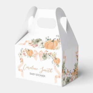 Orange Bow Pumpkin Baby Shower Favor Box