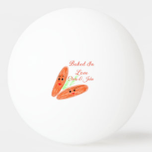 Orange bread couple emoji baked in love add name d ping pong ball