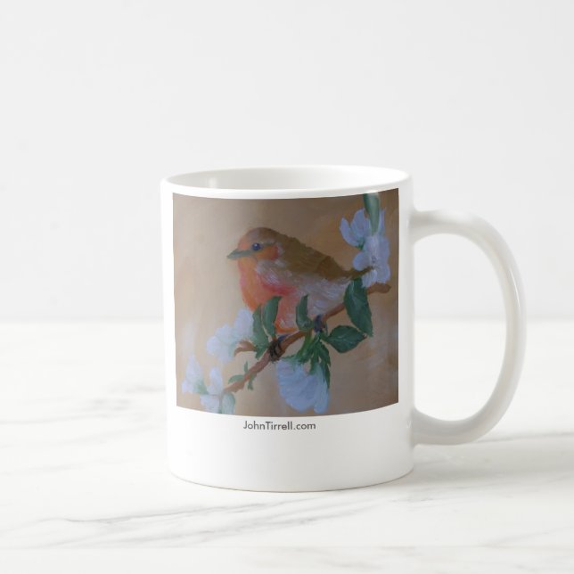 Orange Breasted Robin, JohnTirrell.com Coffee Mug (Right)