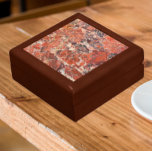 Orange Brecciated Jasper Pattern Gift Box<br><div class="desc">Store trinkets,  jewellery and other small keepsakes in this wooden gift box with ceramic tile that features an image of the abstract patterns of orange Brecciated Jasper stone. Select your gift box size and colour.</div>