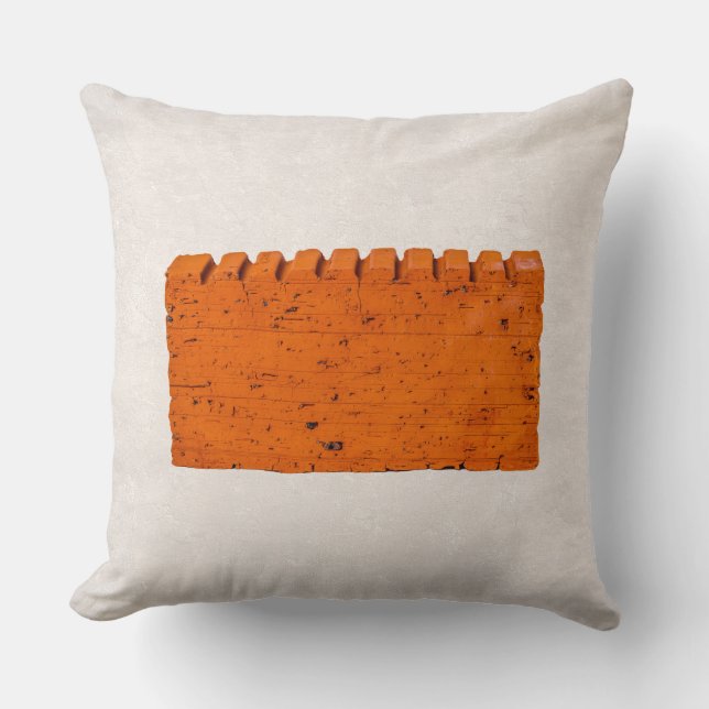 Orange Brick - Atom Of Creation Throw Pillow (Front)