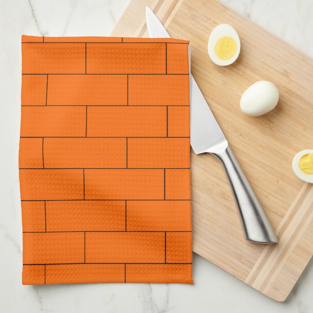 Orange Brick Design Kitchen Towel (Quarter Fold)