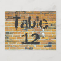 Orange Brick Graffiti Reception Table Numbers
