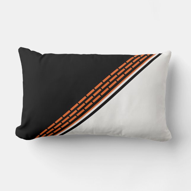 Orange Brick Pattern Lumbar Pillow (Front)