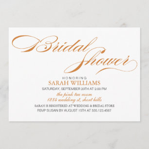 Orange Bridal Shower Invitation