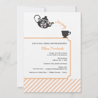 Orange Bridal Shower Invitation - Tea