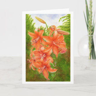 Orange Brilliance watercolor art greeting card