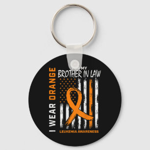 Orange Brother In Law Leukaemia Awareness American Keychain