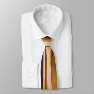 Orange Brown and Peach Autumn Stripy Lines Pattern Tie