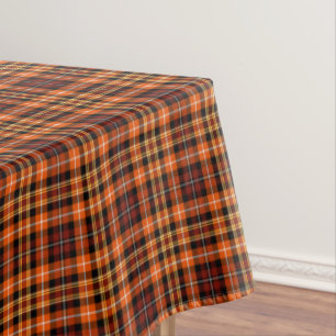 Orange, Brown and Yellow Fall Plaid Pattern Tablecloth