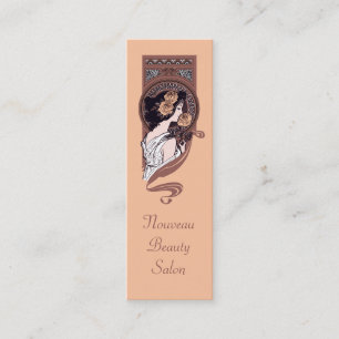 Orange brown art nouveau salon spa business card
