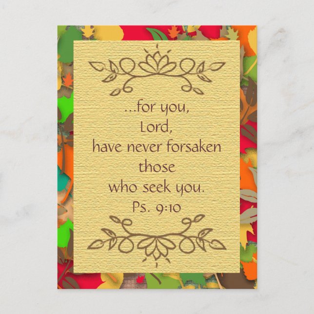 Orange Brown Bible d'automne Verse Carte postale (Devant)