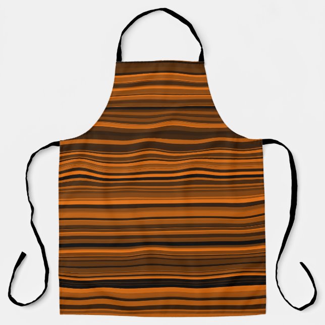 Orange Brown Black Stripes Apron (Front)