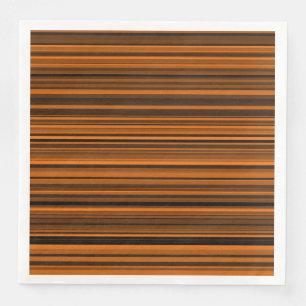 Orange Brown Black Stripes Napkin