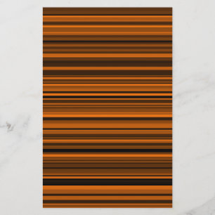 Orange Brown Black Stripes Stationery