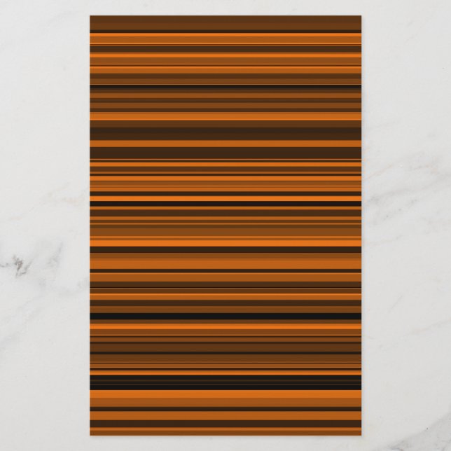 Orange Brown Black Stripes Stationery (Front)