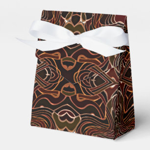 Orange Brown Black White Nouveau Deco Pattern Favor Box