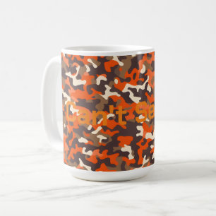 Orange & Brown Camo Can't See Me Coffee Mug