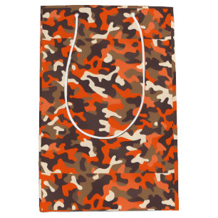 Orange & Brown Camo Medium Gift Bag
