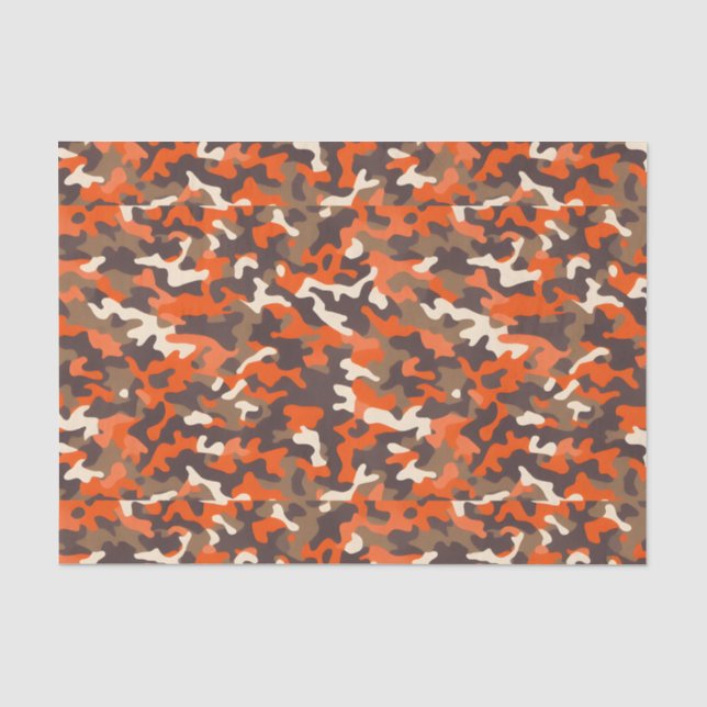 Orange & Brown Camo Tissue Paper (Front)