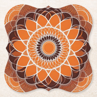 Orange Brown Cream Paper Coaster