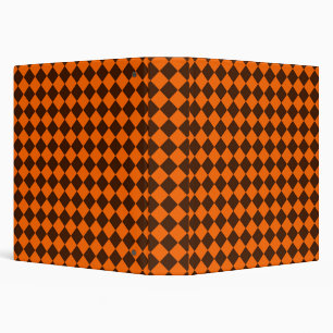 Orange Brown Diamond Chequered Pattern Binder