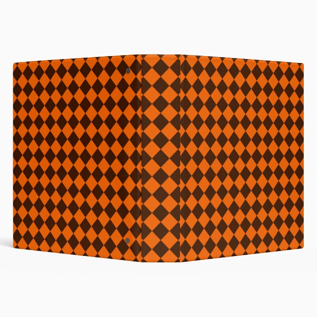 Orange Brown Diamond Chequered Pattern Binder (Background)
