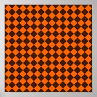 Orange Brown Diamond Chequered Pattern