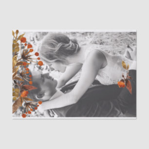 Orange Brown Foliage Overlay Add Your Own Photo Tissue Paper
