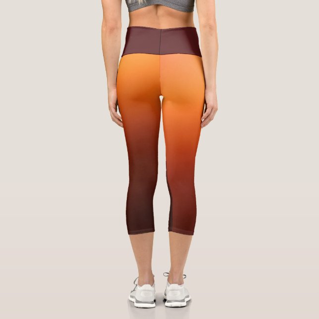 Orange & Brown Ombre Colour Legging Capris (Back)