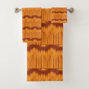 Orange / Brown Pattern Collection #25 Bath Towel Set
