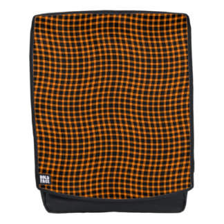 Orange Brown Plaid Checker Seamless Pattern Backpack