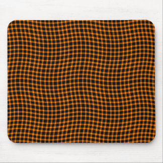 Orange Brown Plaid Checker Seamless Pattern Mouse Pad