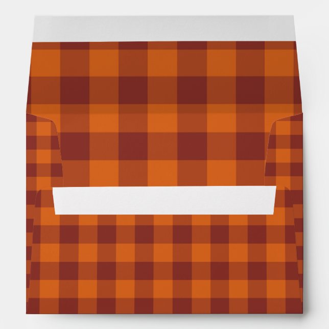 Orange Brown Plaid Chequered Pattern Envelope (Back (Bottom))