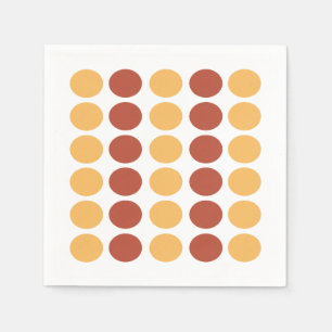 Orange Brown Polka Dot Pattern Birthday Napkin