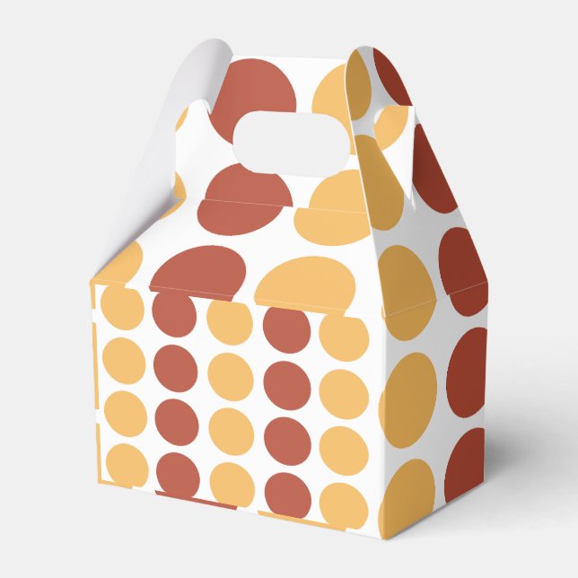 Orange Brown Polka Dot Pattern  Favor Box (Front Side)