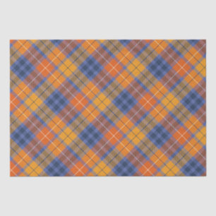 Orange Brown Purple Autumn Plaid Tissue Paper