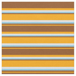 Orange, Brown, Sky Blue, and Lavender Lines Fabric