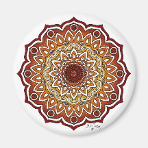Orange & Brown Spiral and Floral Mandala